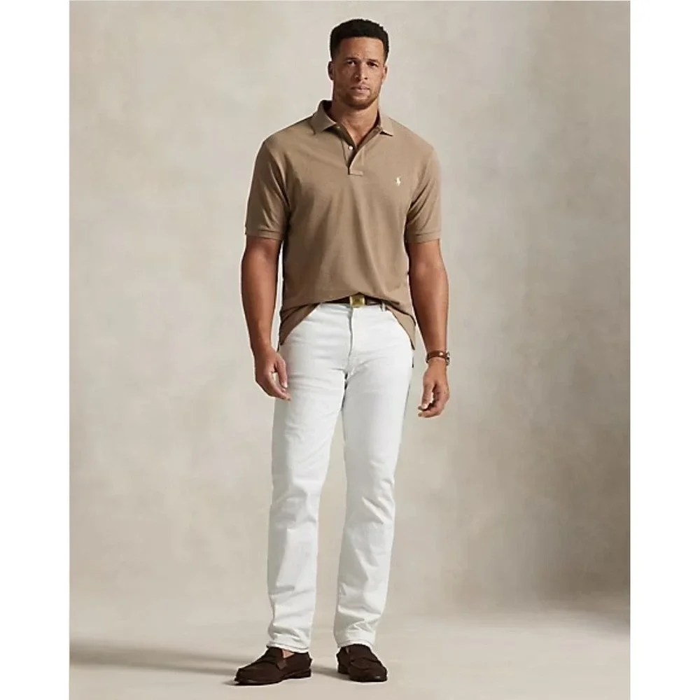 Polo Ralph Lauren Cotton Polo Shirt Men's Big & Tall 4XB Tan Brown Heather NWT